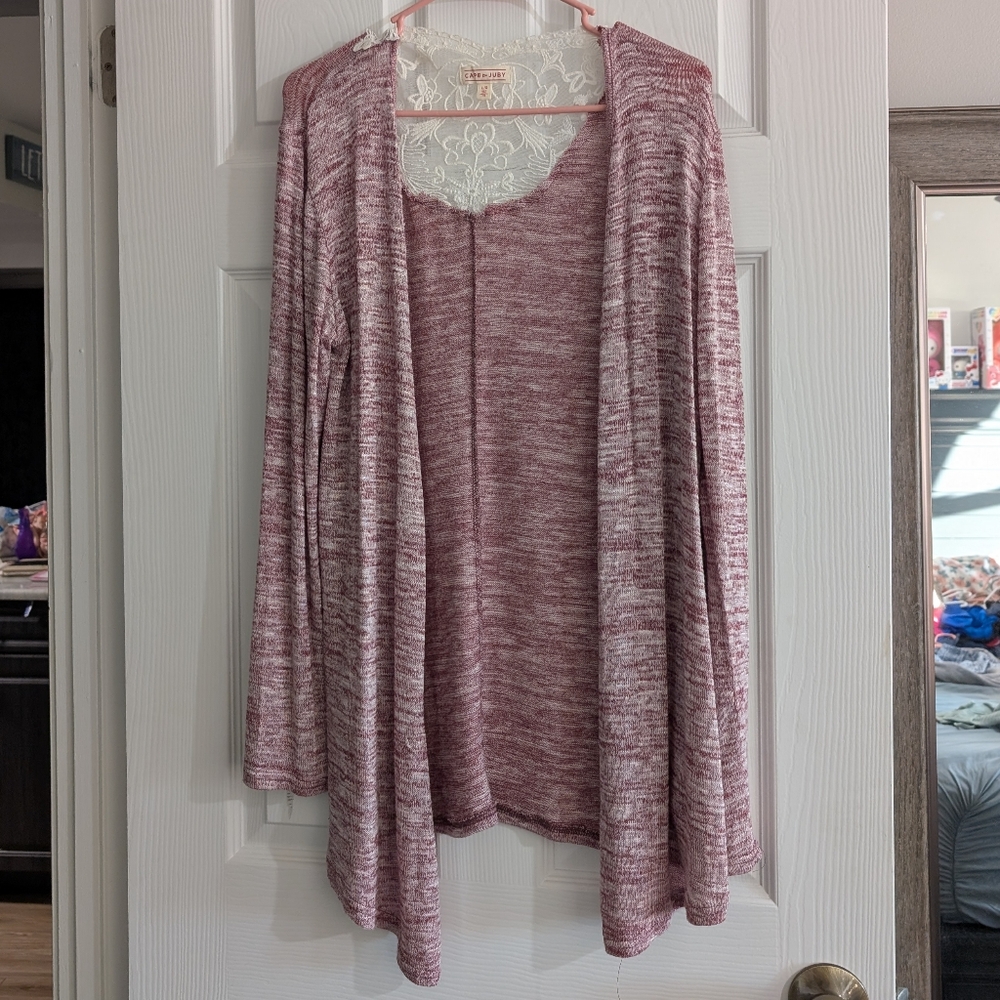 Women's Pink Sweater Cardigan